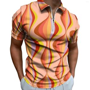 Polos pour hommes Retro Mod Pattern Polos décontractés T-shirts esthétiques des années 60 Hommes Chemise graphique à manches courtes Tops surdimensionnés élégants Cadeau d'anniversaire