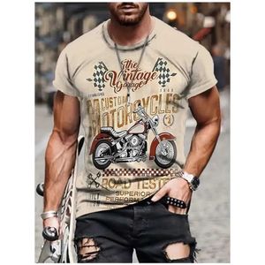 Heren PoloS Retro Motorcycle 3D Printing T-shirt Casual Mens T-shirt Korte mouwen Comfortabele ritssluiting Heren Zomerslijtage S52701