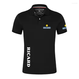 Herenpolo's RICARD 2024 lente en zomer stretching polo met korte mouwen, ademende zakelijke kleding tee-shirt