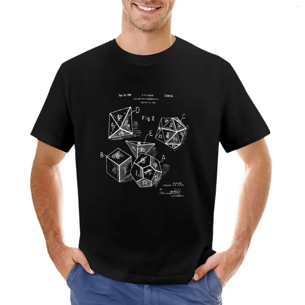 Polos pour hommes jeu de rôle dés brevets imprimés 1963 T-Shirt surdimensionné court Vintage vêtements coupe ajustée t-shirts pour hommes