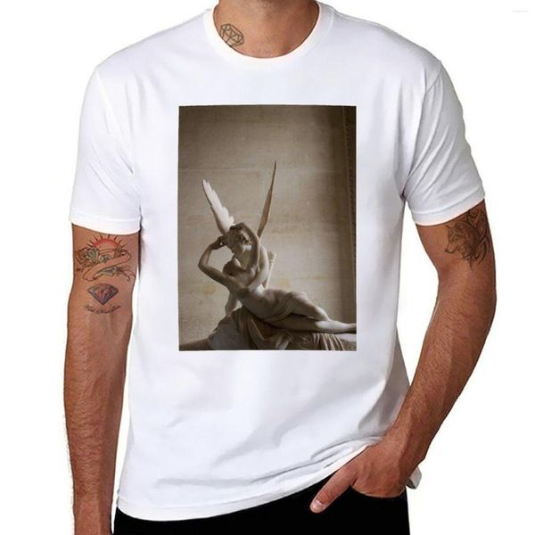 Polos pour hommes Romantique Cupidon et Psyché Lovers Statue dans le Louvre T-shirt Chemise à séchage rapide T-shirts drôles Entraînement pour hommes