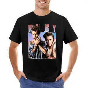 T-shirt de rose Ruby Ruby pour hommes Funnys Sweat surdimensiones T-shirts pour hommes Pack