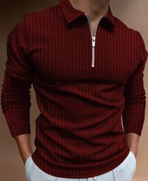 Heren Polo's S5XL Heren Casual Herfst Lange Mouw Polo Shirts Mannen Mannelijke Zip Tee Shirt Mannen Tops Straat Golf Kleding Kleding Voor Mannen 230715