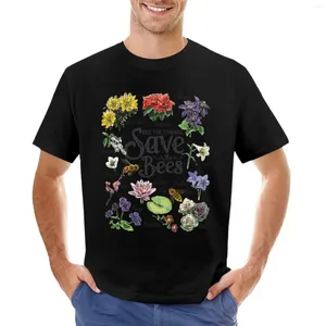 Polos pour hommes Sauver les abeilles Fleurs Honey Bee Decline Clipart T-shirt Anime Vêtements Mignon Tops T-shirts pour hommes Pack