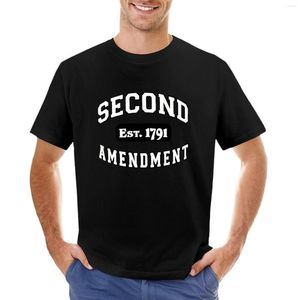Herenpolo's Second Amendment 2nd Gun Right Est 1791 Overhemd Sticker Hoezen Kussens Bakken Dekbed T-shirt Grafische T-shirts Zwarte T-shirts voor heren