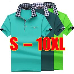 Polos para hombre SHABIQI Classic Brand Men shirt Men Polo Shirt Men Polos de manga corta Shirt Casual Polo Plus Size 6XL 7XL 8XL 9XL 10XL 230209