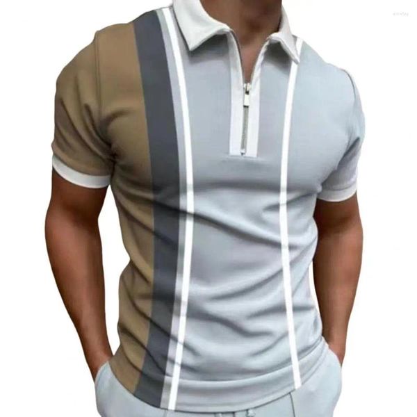 Polos para hombre, camisa ajustada, colores resistentes al desgaste, jersey de verano a juego, ropa de oficina de tela suave