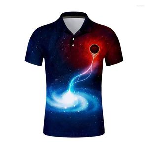 Polos pour hommes à manches courtes 3D Polo Polo Universe Fashion Hombre Camisas de Streetwear Ropa Tops décontractés