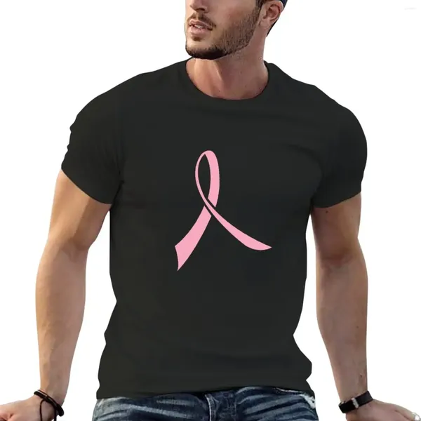 Polos para hombre, camiseta sencilla con lazo rosa, blusa Vintage de gran tamaño, camiseta para hombre con gráfico