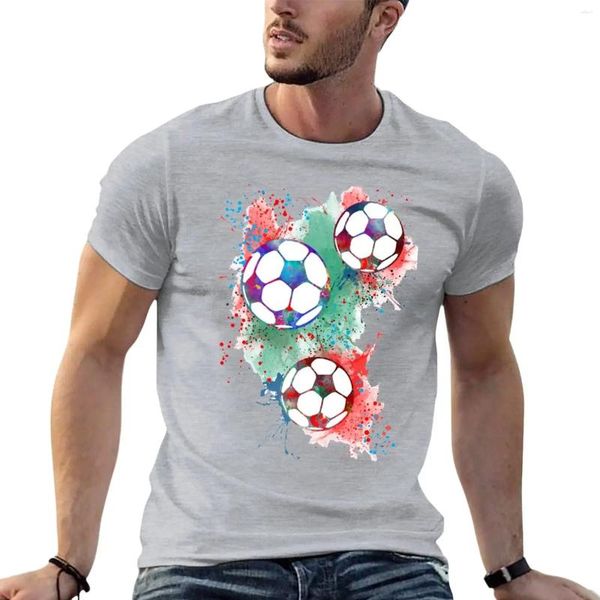 Polos para hombre, camiseta con balón de fútbol, edición con estampado de animales, diseño personalizado, tus propias camisetas para hombre de algodón