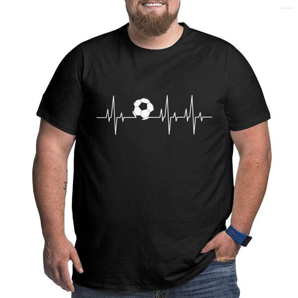 Polos pour hommes Football Heartbeat T-Shirt Big Tall Tees Plus Size 4XL 5XL 6XL Tops T-shirt surdimensionné Graphic Shirts Sweat Men