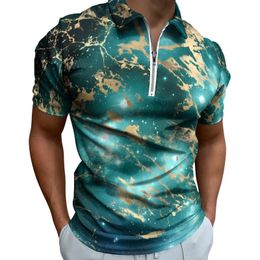 Polos pour hommes Space Marble Casual TShirts Starry Night Golden Polos Fashion Shirt Daily Shortsleeved Design Tops 4XL 5XL 6XL 230821