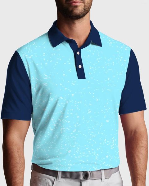 Polos pour hommes Spotted Blues Polo T-shirts Art Print Chemise tendance Été à manches courtes Vêtements personnalisés