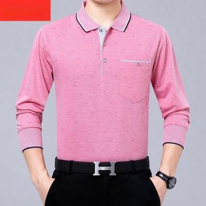 Polos Polos Spring Autumn Fashion Brand Mens Mens For Hommes à manches longues Contrôles masculins décontractés Imprimé Homme E355Men's Men'smen's