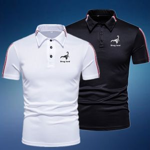 Herren Polos Frühling Herbst Herren Poloshirts Langarm Business Casual Tops Revers Pullover T-Shirts 230524