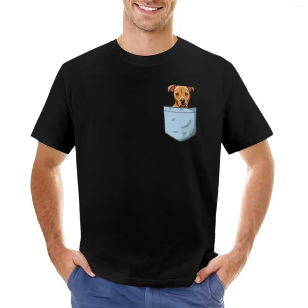 Polos pour hommes Staff Dog en T-shirt de poche bleu T-shirts de mode coréenne surdimensionnés hommes