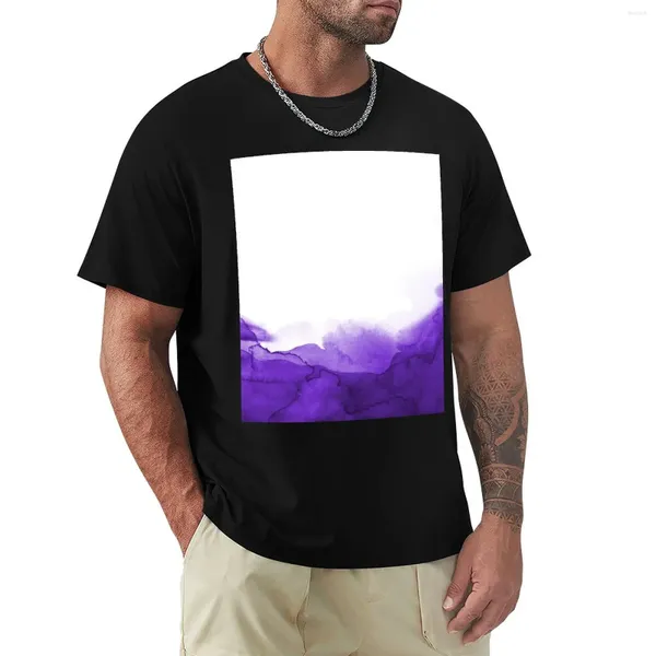 Polos pour hommes Storm Purple Watercolor T-shirt Summer Top Shirts T-shirts graphiques Vêtements pour hommes unis