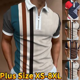 T-shirt da uomo Polo Street T-shirt da uomo estiva stampata in 3D Abbigliamento Camicia da uomo a maniche corte con risvolto con cerniera da uomo di alta qualità XS-8XL 230609