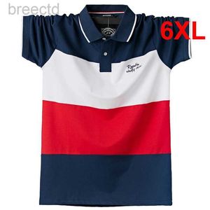 Herenpolo's Gestreept poloshirt Grote maat 6XL Poloshirts met korte mouwen Zomer Ademend katoen Grote maten 5XL 6XL ldd240312