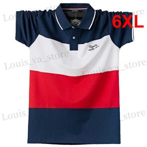 Polos de Polos Polo Polo Men Big Taille 6xl Slve Polo SLVE Summer Breathabor Contrast Cotton Tops Plus taille 5xl 6xl T240419