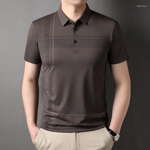 Herenpolo's Gestreepte zomerkleding Revers T-shirt met korte mouwen voor mannen Business Casual Contrast Mode Veelzijdig poloshirt S6034