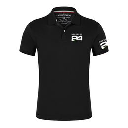 Heren polos zomer 24 polo shirt comfortabele korte mouwen t shirts mannelijk katoen casual sport sticker ontwerp tees tops 230510