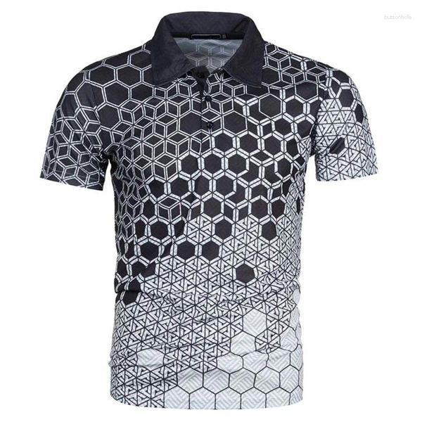 Polos para hombres Verano 3D Imprimir EE. UU. Bandera Polo Camisa para hombres Moda Streetwear Solapa Mangas cortas Camisetas Botón Casual Camisetas Ropa