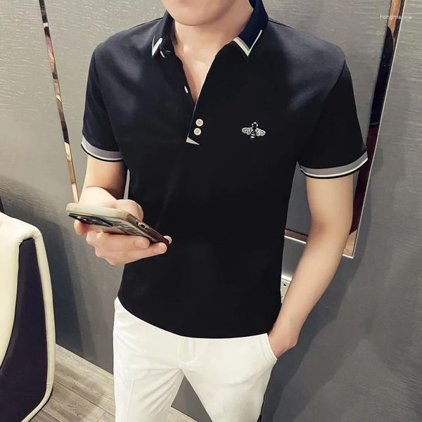 Polos Men's Polos Summer Broidered Polo Polo For Men Slim Fit Slim Fit T-shirts Fashion Business Casual Business TEE TOE M-4XL 2024