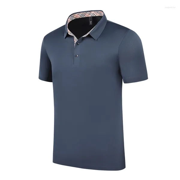 Polos para hombre Camiseta de marca de verano Moda Polo informal de negocios Color sólido Transpirable Y2K High Street Wear Manga corta 4XL