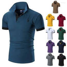 Heren Polo's Zomer Casual Solid Color European en American Style mode high-end korte mouwen Polo T-shirt