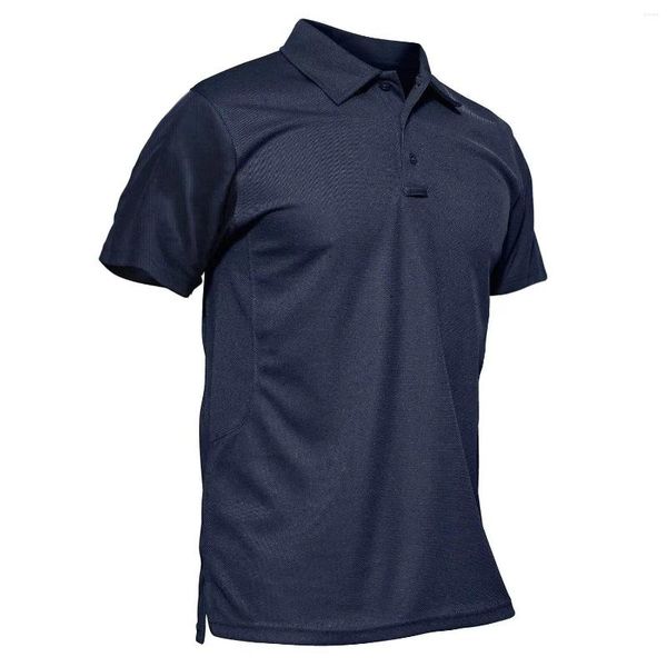 Polos para hombres Summer colorido camiseta de polo polo camisetas de manga corta tops ropa de equipo de ejército seco rápido trabajo verde estilo