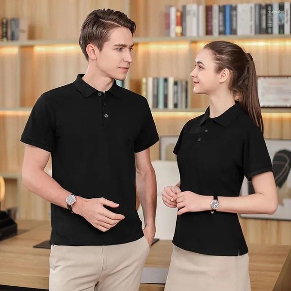 Polos d'été en coton pour hommes, T-shirt à revers, Logo imprimé personnalisé, vêtements de travail, fabricant publicitaire