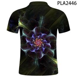 Heren Polos Summer Flower 3D Gedrukt Shirt Men Streetwear Fashion Camisas Harajuku Cool Korte Mouw Casual Hombres Ropamen's Men's Men's Mil