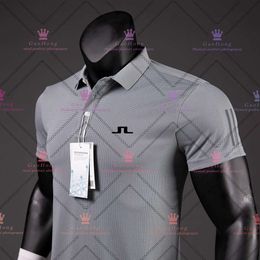 Polos pour hommes Chemises de golf d'été Hommes Polos décontractés Manches courtes Été Respirant Séchage rapide J Lindeberg Golf Wear Sports T Sweat Man 1851