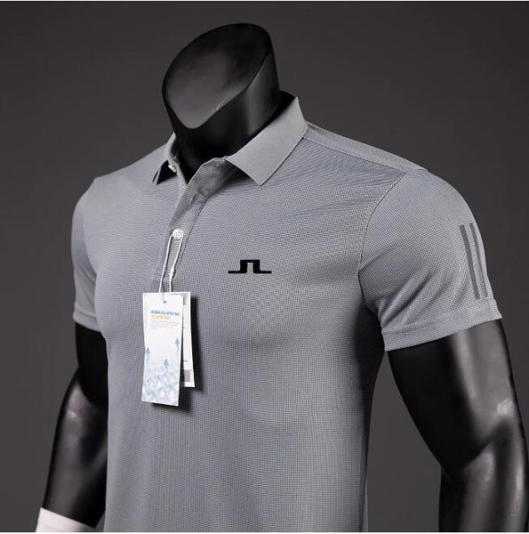 POLOS MENOS Summer Golf Camas de golf Hombres Polo casual Mangas de mangas cortas Summer transpirable Rápido Dry J Lindeberg Golf Wear Sports T Shirt Llc