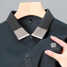Heren Polo's Zomer High-End Brand Exquise Bordide Diamond Kortjes Polo shirt met korte mouwen 2024 Business Casual Rapel T-shirt Top