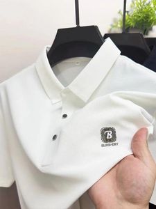 Herenpolo's Zomer High-end ijszijde poloshirt Korte mouwen Merk Ademend Top Licht Luxe Mode Letter Gedrukt Casual T-shirt