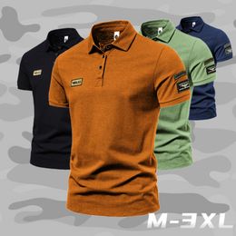 Heren Polo's Zomer Hoge kwaliteit Pure Color Rapel Slim Street Korte mouw Outdoor Sport T-shirts Polo Shirt 230211