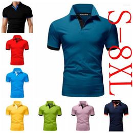 Heren Polos Summer Men's Fashion Polo Shirt Men Casual Turn Down Collar Short Sleeve Slim Fit Mens Tops Plus Size 8xl