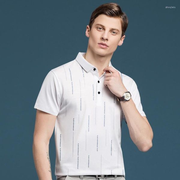 Мужские поло, летняя мужская футболка, рубашка-поло в вертикальную полоску с буквами, повседневная и удобная 610