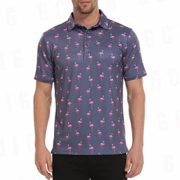 Polos para hombres Summer Men Golf Polo camisetas Floral Capases Copias Copias Camisas de camisa de senderismo seco y transpirable Camisa de golf 230814