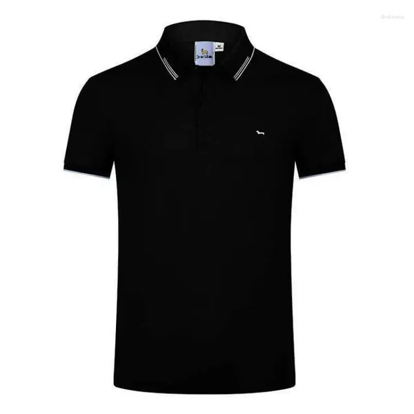 Polos pour hommes Summer Hommes Polo Slim Fit Coton Manches courtes Broderie Harmont Chemises décontractées Soft Respirant Blaine