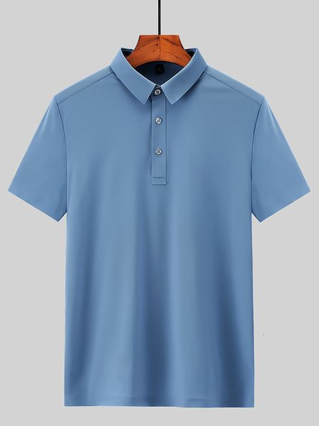 Polos para hombres Verano Hombres Polos Transpirable Cool Nylon Spandex Manga corta Clásico Sólido Polos Hombres Golf Wear Tees Camisa Tallas grandes 8XL 230518