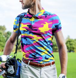 Polos de verano para hombre, camiseta Polo con estampado 3D de camuflaje para hombre, camiseta de Golf de manga corta con cuello Polo y botones a la moda 230720