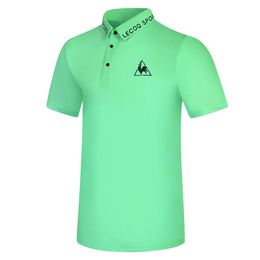 Herenpolo's Zomer Heren Golfkleding Buitensporten Shirt met korte mouwen Sneldrogend Ademend Wit of groen Casual poloshirt Top 230713