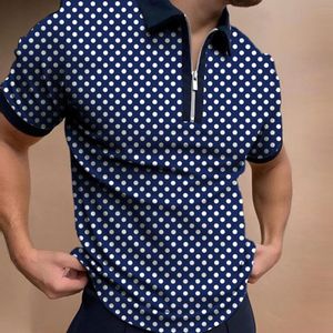 Heren polos zomer mannen shirt korte mouw oversized losse rits kleur matching kleding luxe mannelijke tee shirts Top U.S. Yards