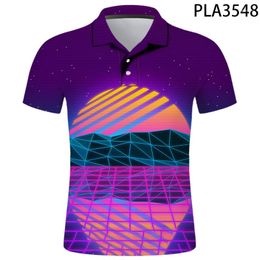 Polos Summer Summer Men Men 3D Imprimé à manches courtes décontractées Art Vaporwave Ropa de Hombre Cool Streetwear Fashion Polo Homme Tops