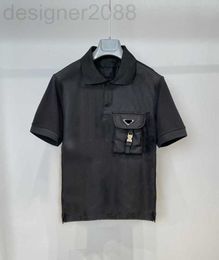 Heren Polo's Zomer Nieuwe Designer Polo Shirt Nylon en Cotton Blend Materiaal US SIZE OTSIZE T -shirts Fashion Pocket Heren Luxe Rapel Y1QY