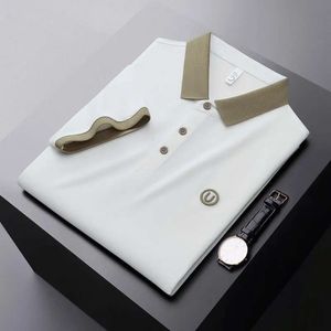 T-shirt à manches courtes pour hommes à poteaux pour hommes avec collier de polo brodé surdimension