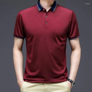 Polo's voor heren, zomerpolokraag, effen kleur, zakelijk casual overhemd, T-shirt met korte mouwen, kleding